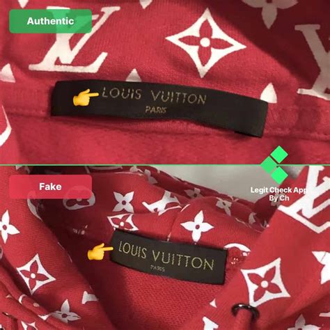 fake vs real supreme louis vuitton hoodie